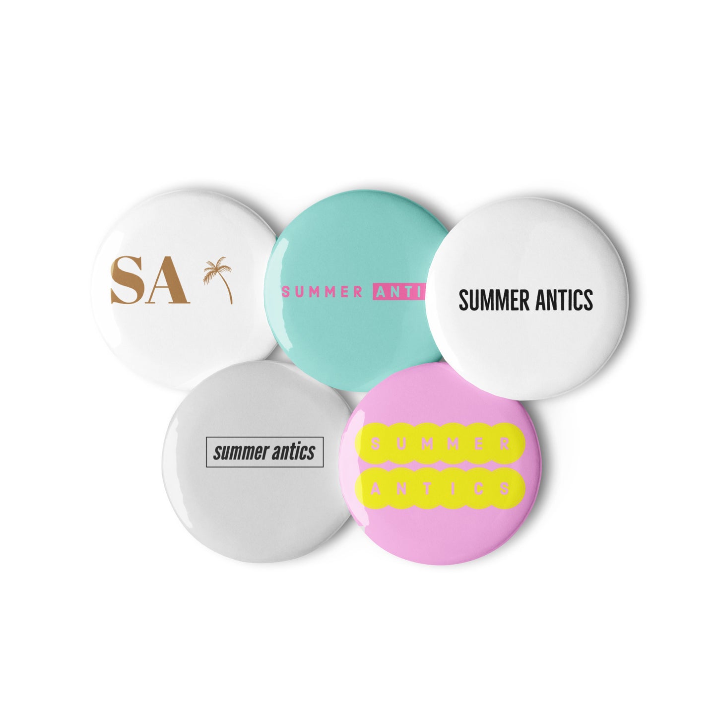 Set of pin buttons